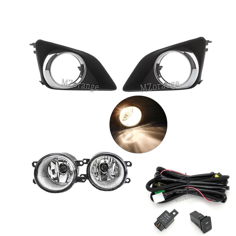 Fog Lights Led for Toyota Corolla 2007 2008 2009 2010 Fog Lamp Assembly Chrome Cover Grill Bezel Headlights car accessories