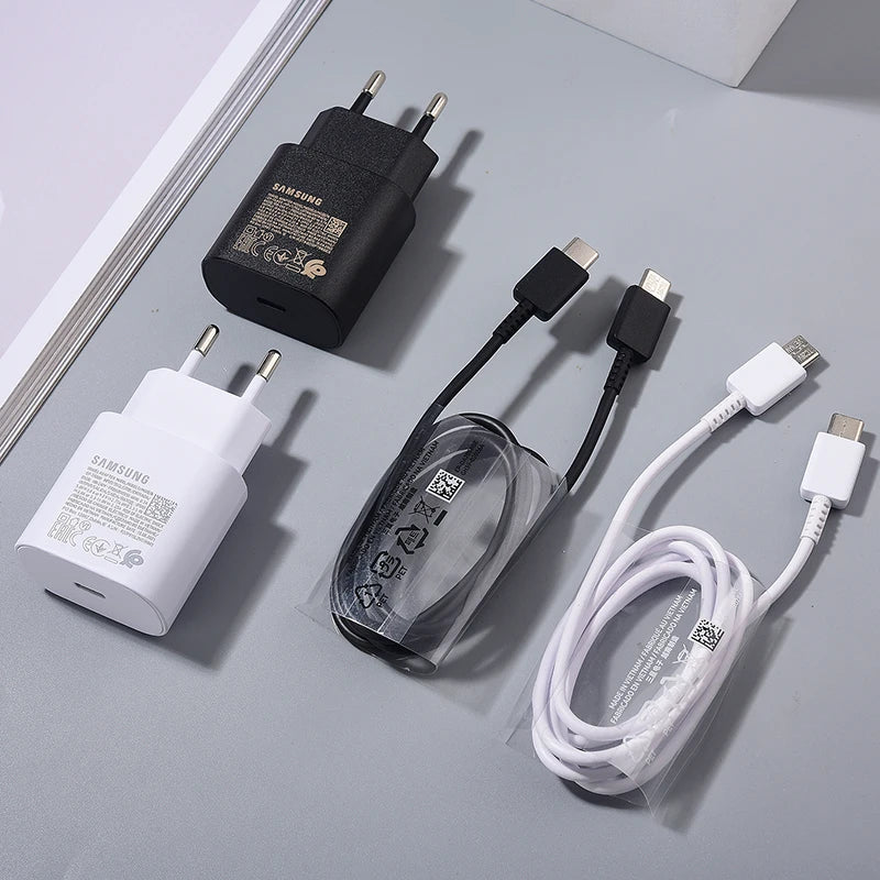 Samsung A07 A06 A05 25W PD Charger Super Fast Charge Adapter For Galaxy S25 Edge S24 S23 S22 S21 Z Flip Fold 7 6 5 Tab S10 Lite