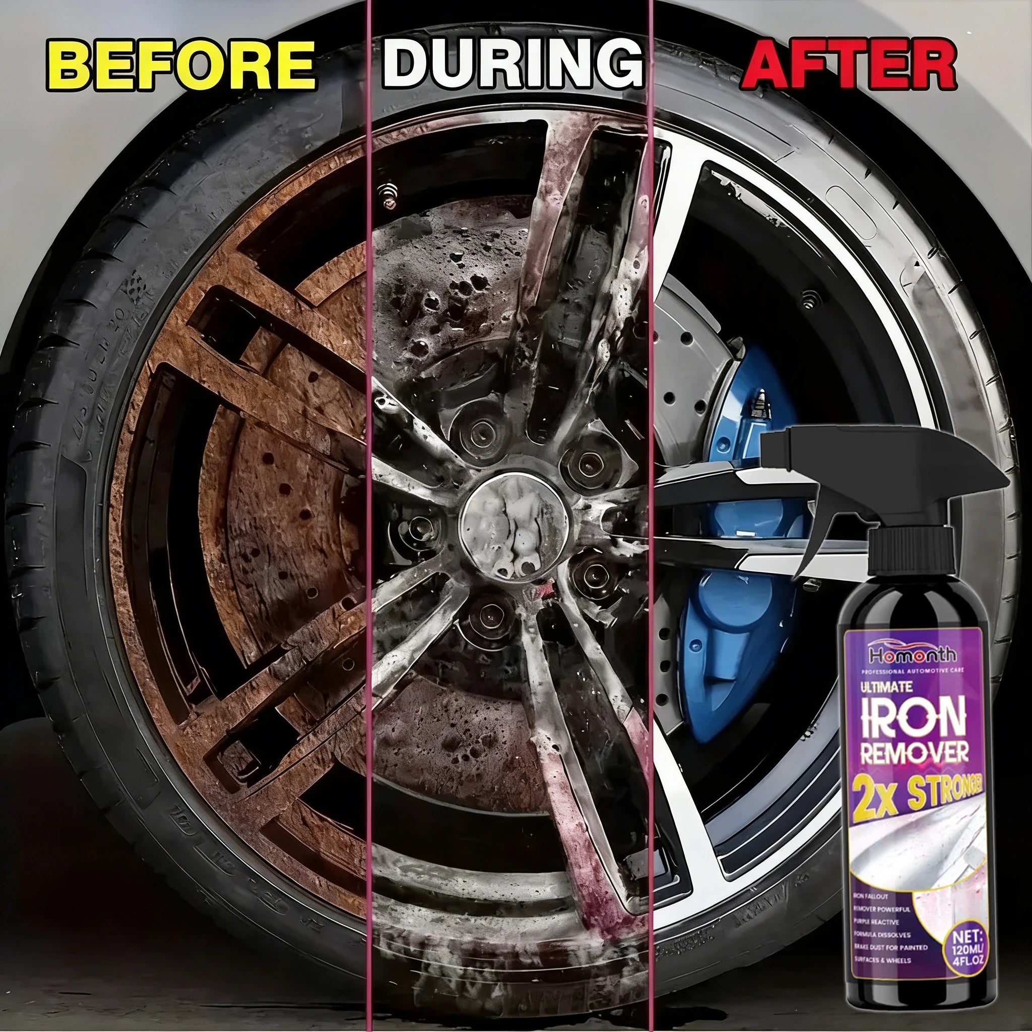 Latest car rust remover, car wheel care, fast rust remover, car exhaust pipe rust remover spray, cleans metal powder stains