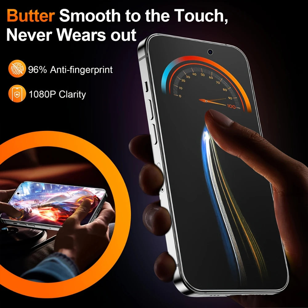 NNBILI 3pcs High-Toughness Matte Privacy Frosted Screen Protector for iPhone Series,9H+ Tempered Glass Anti-peep Protective Film