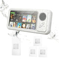 Eary Shower Phone Holder with Wireless Bluetooth Speaker Waterproof Shower Phone Case Wall Mounted Stand for Bathroom Mirror