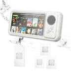 Eary Shower Phone Holder with Wireless Bluetooth Speaker Waterproof Shower Phone Case Wall Mounted Stand for Bathroom Mirror