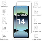 6in1 Full Gule Glass For Xiaomi Redmi Note 14 Tempered Glass Redmi Note 14 Screen Protector Camera Lens Film Redmi Note 14