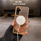 For Magsafe Matte Translucent Armor Shockproof Case For Samsung A56 5G Wireless Charge Cover For Samsung A57 A55 A37 A36 A35 A17