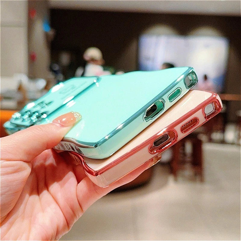 Electroplated Love Heart Large Window Case For Samsung Galaxy A 56 55 54 36 35 34 26 25 24 17 17 15 14 07 PlainShockproof Cover