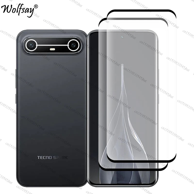 Curved Edge Tempered Glass For Tecno Spark Slim Screen Protector For Tecno Spark Slim Glass For Tecno Spark Slim Glass 6.78 inch