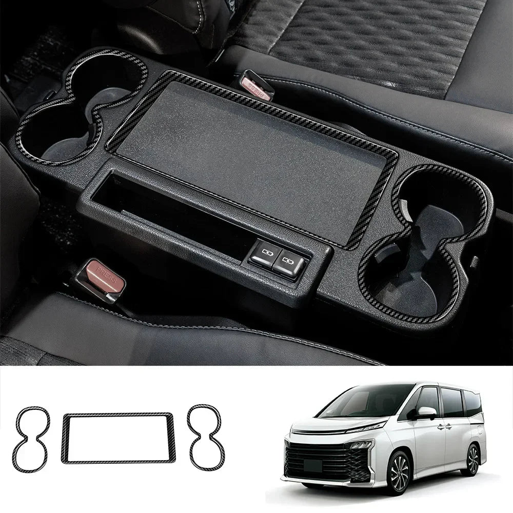 RHD For Toyota Voxy 90 Series 2021 2022 2023 Carbon Fiber inner Steering Wheel Button Decorative Cover Accessories Car Styling
