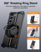 Eary Frameless Case for Samsung Galaxy Z Fold 7 for Magsafe 360°Rotation Stand Magnetic Wireless Charging Aluminum Phone Cover