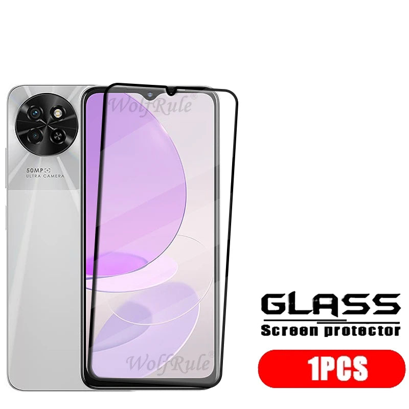1/2/3/4PCS Full Cover Glass For itel S23 Glass itel S23 Screen Protector Protective 9H Full Cover Glue Tempered Glass itel S23
