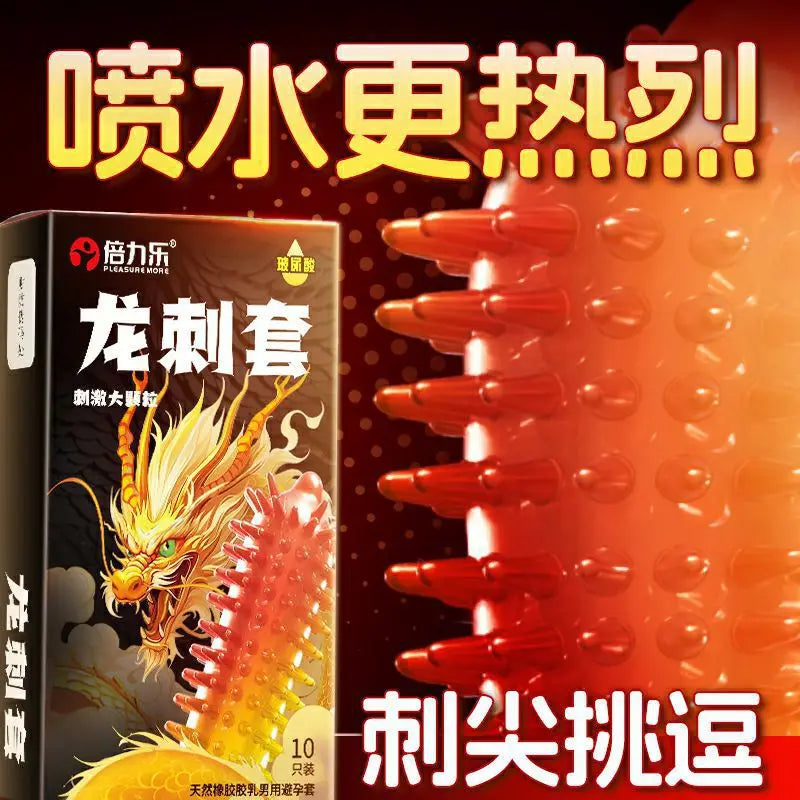 10pcs Stimulation Condoms Adult Sex Toys For Men Large Particles Fama Penis Sleeves Erotic Products Sexual Ribbed Safer Condom