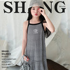 Girls' Summer Cotton Dresses Children's Fashion Dresses Thin Girls' Halter Dresses Children's Flower Dresses Dot Dresses Plaid D