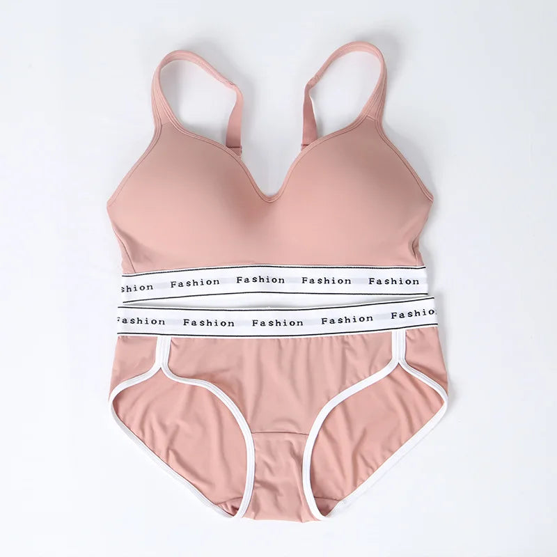 Logirlve French Thin Cup Lingerie Set Lace Bras High Quality Women Underwear Wireless Push Up Brassiere Breathable Bras Panties