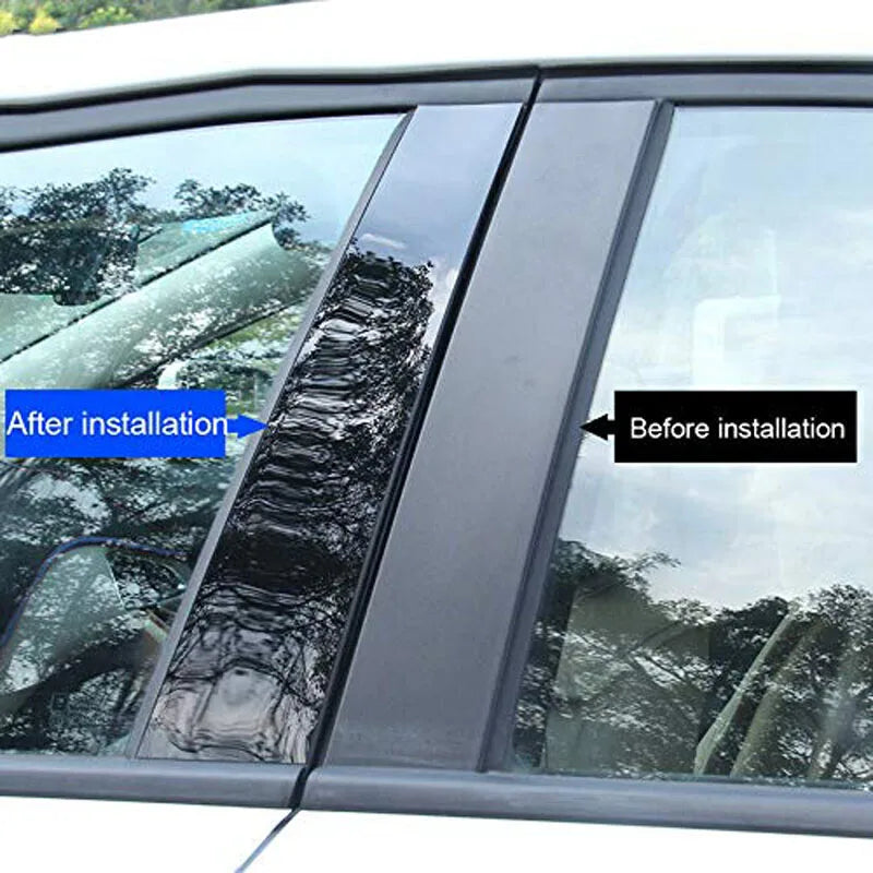 Car Pillar Posts Door Window Trim Cover Stickers Decal for Toyota Noah R70 Voxy 2008 2009 2010 2011 2012 2013 Auto Styling
