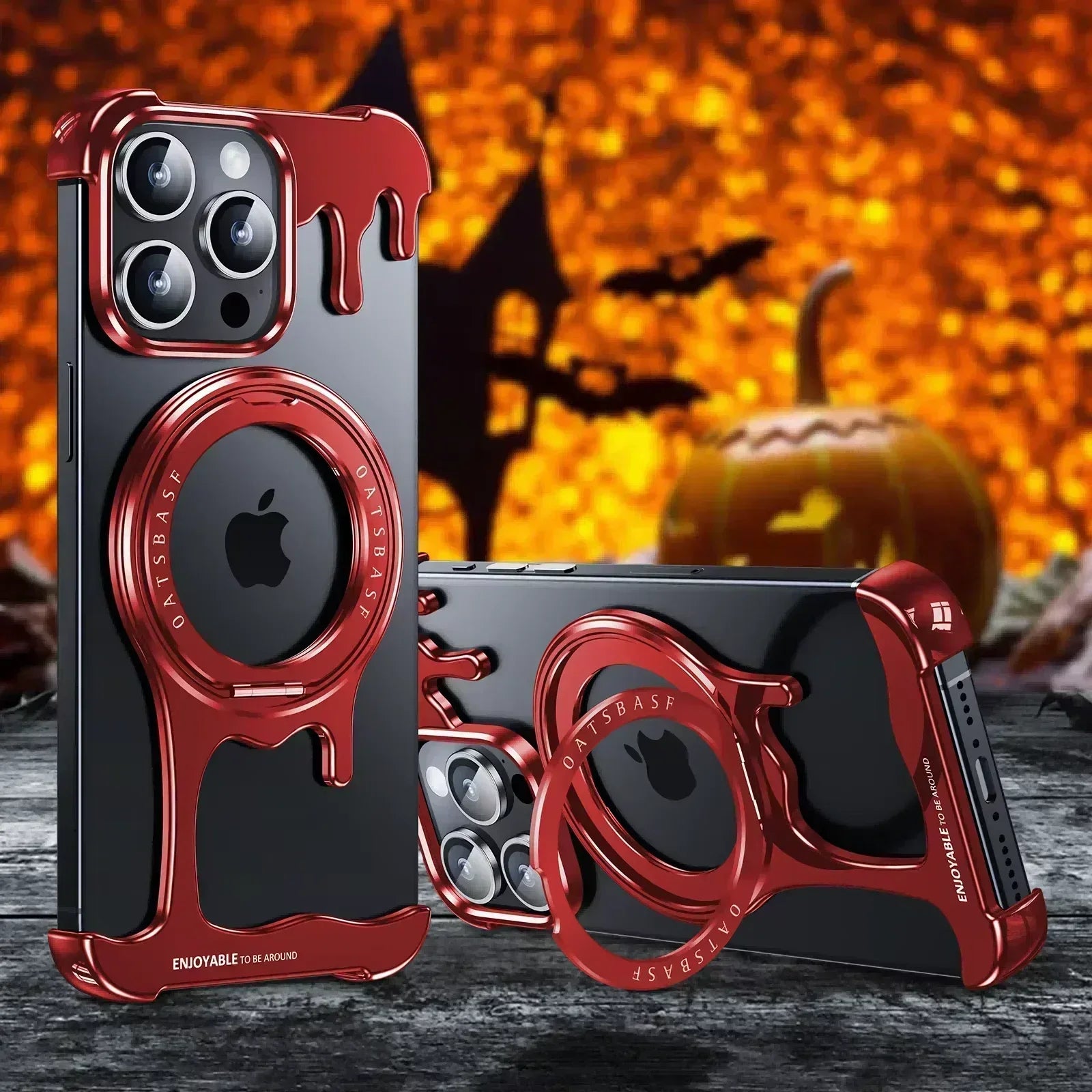 Eary Cell Phone Case for 16/15/14/13 Pro Max for Magsafe 360°Rotate Magnetic Stand Frameless Bumper Shockproof Protective Cover