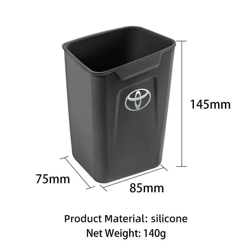 Silicone Car Door Storage Door Trash Can Organizer For Toyota Corolla Yaris Camry Prius RAV4 CHR Hilux Aygo Avensis Accessories