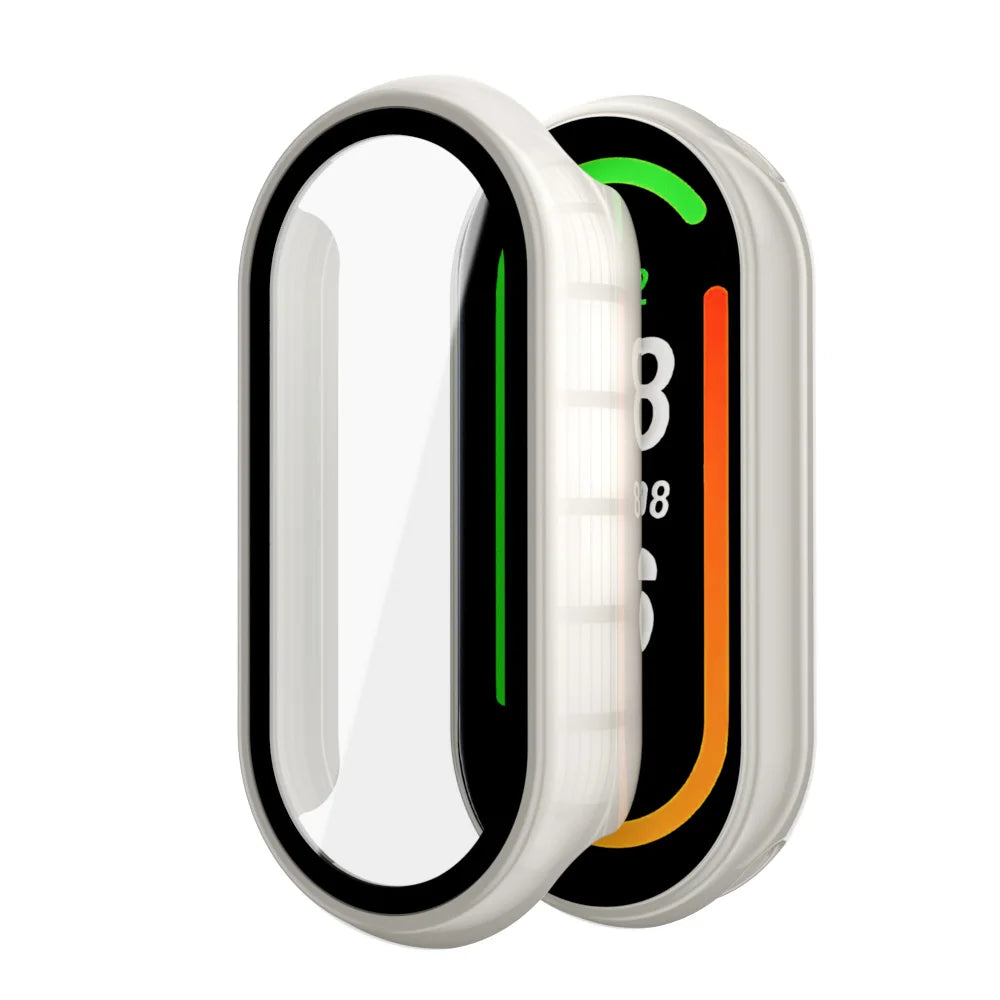 Tempered Glass+PC Case For Xiaomi Mi Band 10 9 8 Cover Shockproof Full Hard Screen Protector Xiaomi Smart Band 10 9 Accessories