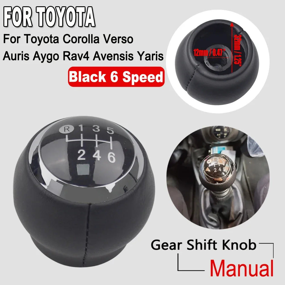 Car 5/6 Speed Lever Gear Stick Shift Knob Head For Toyota Corolla Verso Auris Yaris RAV4 2007 2008 2009 2010 2011 2012 2013
