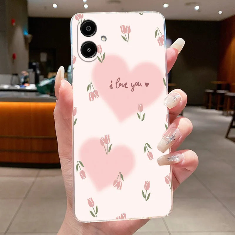 For Samsung A07 2025 Clear Phone Case Luxury Butterfly Flowers Casing For Samsung Galaxy A07 SamsungA07 A 07 Silicone Back Cover