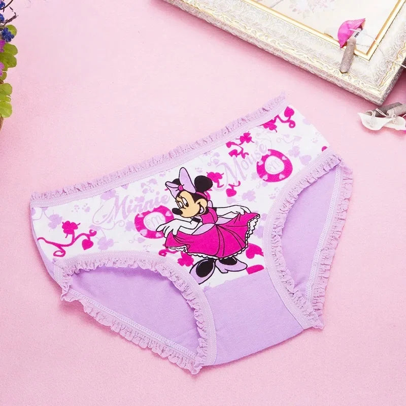 4Pcs/pack Cartoon New Mickey Mouse Children's Panties Classic Cute Minnie Mickey Mouse Cartoon Girls Cotton Briefs Gifts