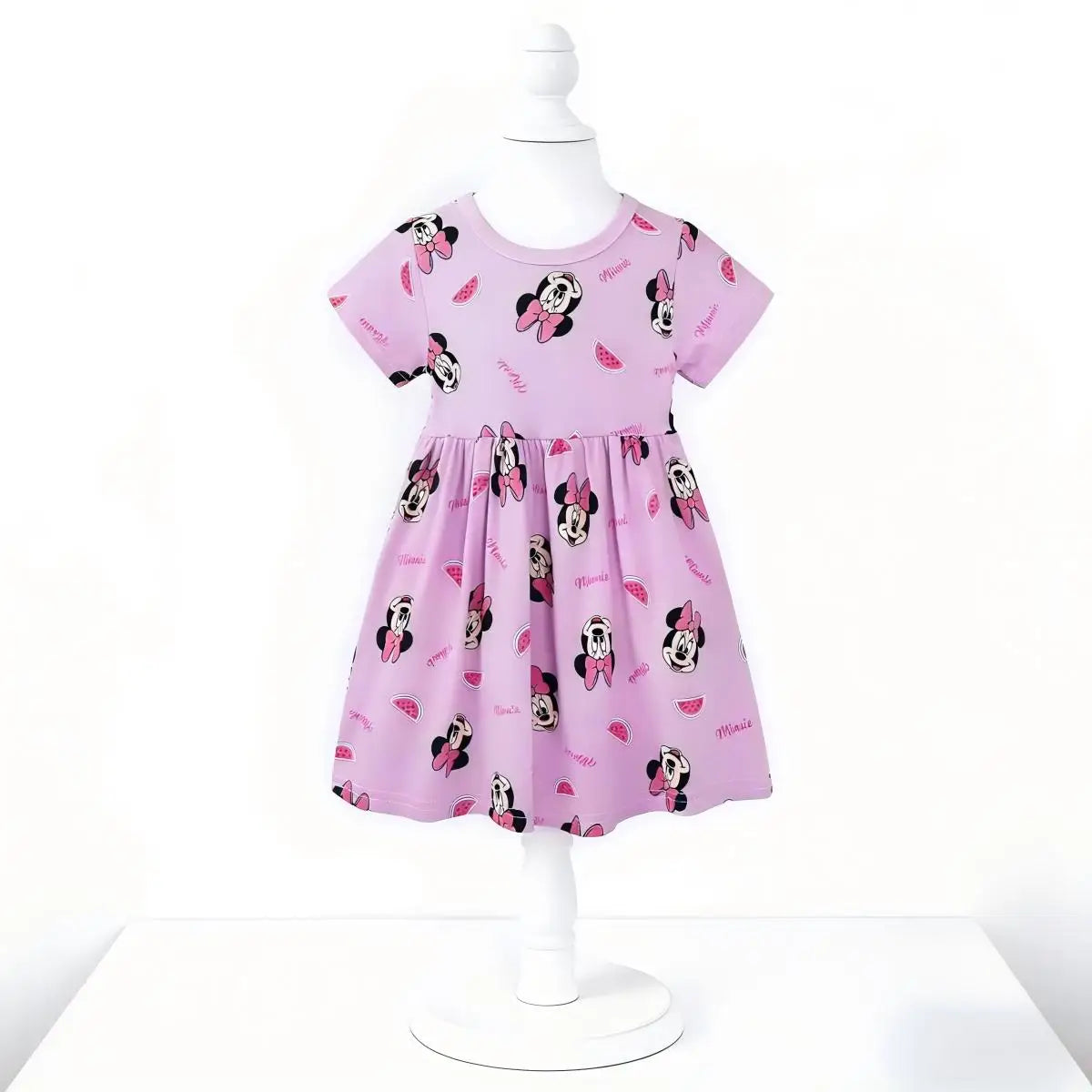 Summer Girl Short-sleeved Dress Cute Minnie Princess Style Casual Sundress for 2-6 years Kids Baby Version