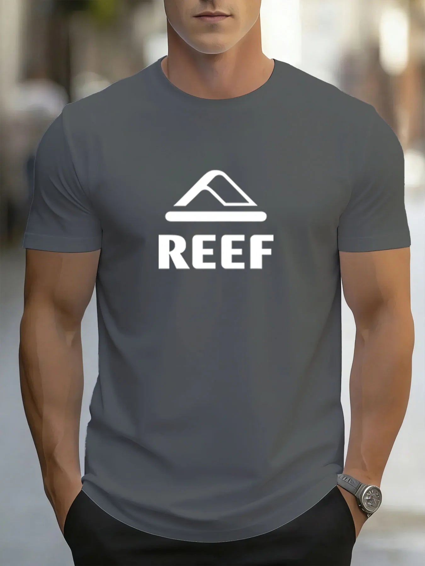 Men's Outdoor Fitness Sports T-Shirt, Casual Crew Neck Loose Short Sleeve Top, Stylish Fitness T-Shirt, Men's Summer Quick-Dryin