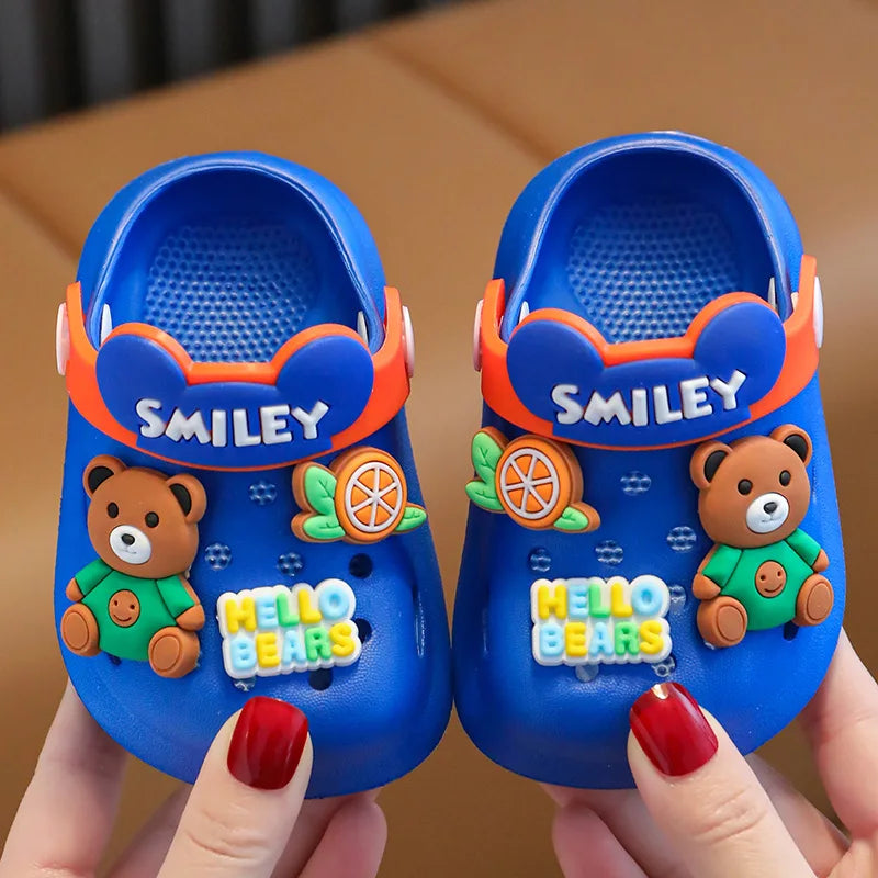 Summer Kids Sandals Hole Children's Shoes Slippers Soft Anti-Skid Cartoon DIY Design Hole Baby Shoes Sandy Beach For Boys Girls