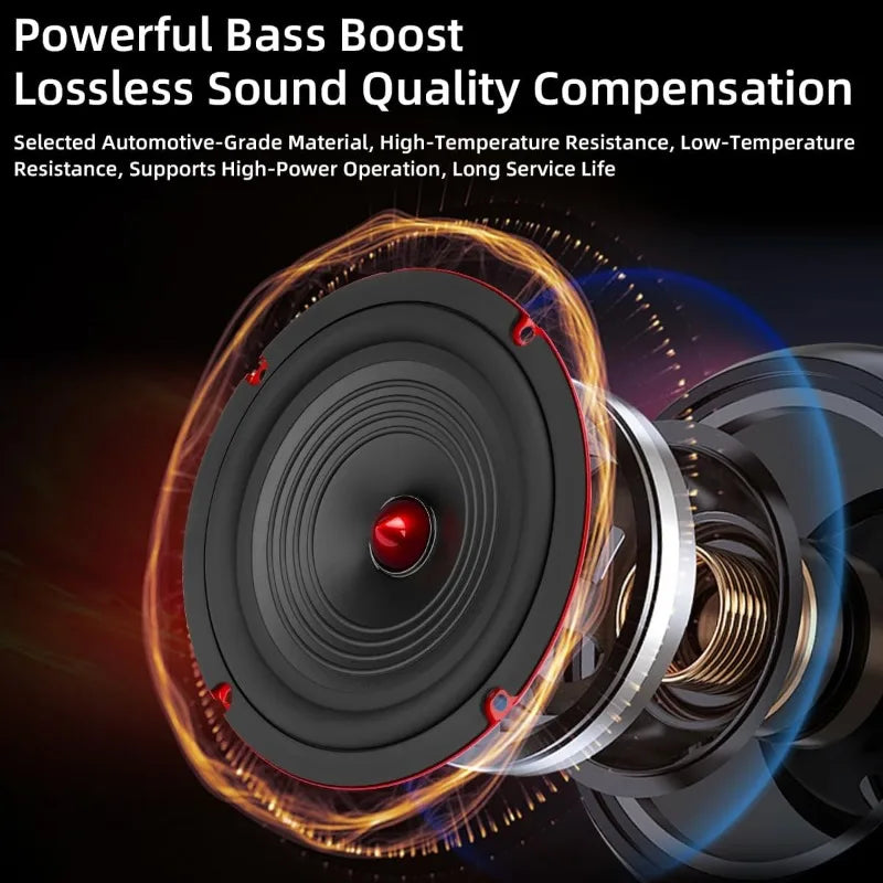 6.5 Inch Midrange Bass Speaker High-Performance Carbon Fiber Cone Woofers Bullet Aluminum Basin For Clear Bass & Stereo Sound