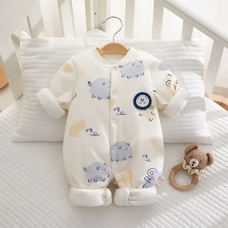 Winter Baby Rompers clothes cotton warmth Infant Jumpsuit  High quality Newborn Baby Girl Boy Cartoon Romper clothes