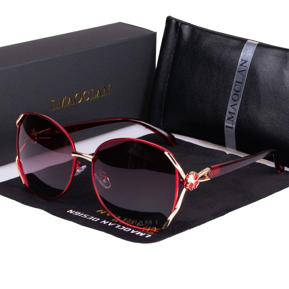 2024 New Women Metal Polarized Sunglasses Luxury Fashion Ladies Vintage Brand Designer Female Sun Glasses oculos gafas