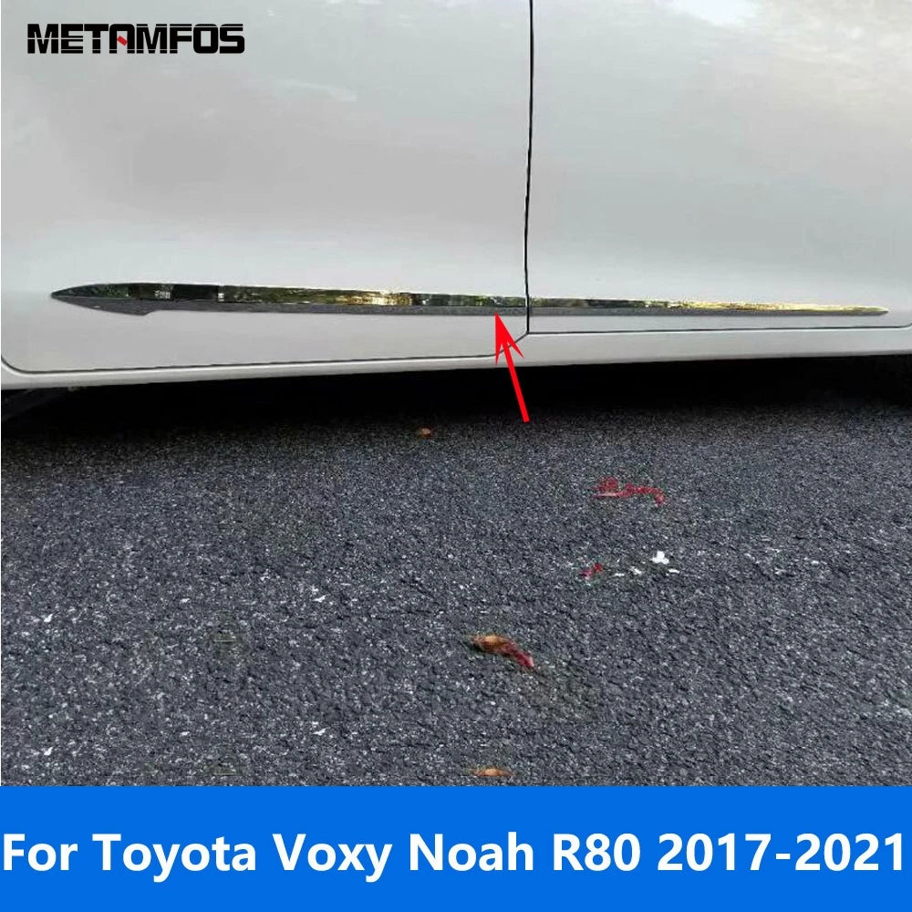 Accessories For Toyota Voxy Noah R80 2017 2018 2019 2020 2021 Chrome Door Side Line Strip Body Skirt Molding Trim Car Styling
