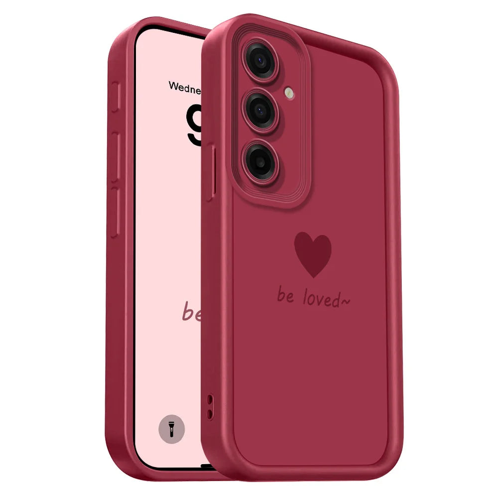 Simple Love Heart Phone Case For Samsung Galaxy A37 A17 A07 A56 A36 A26 A16 A06 A55 A35 A25 A15 A05 A05S 4G 5G Staircase Soft Co