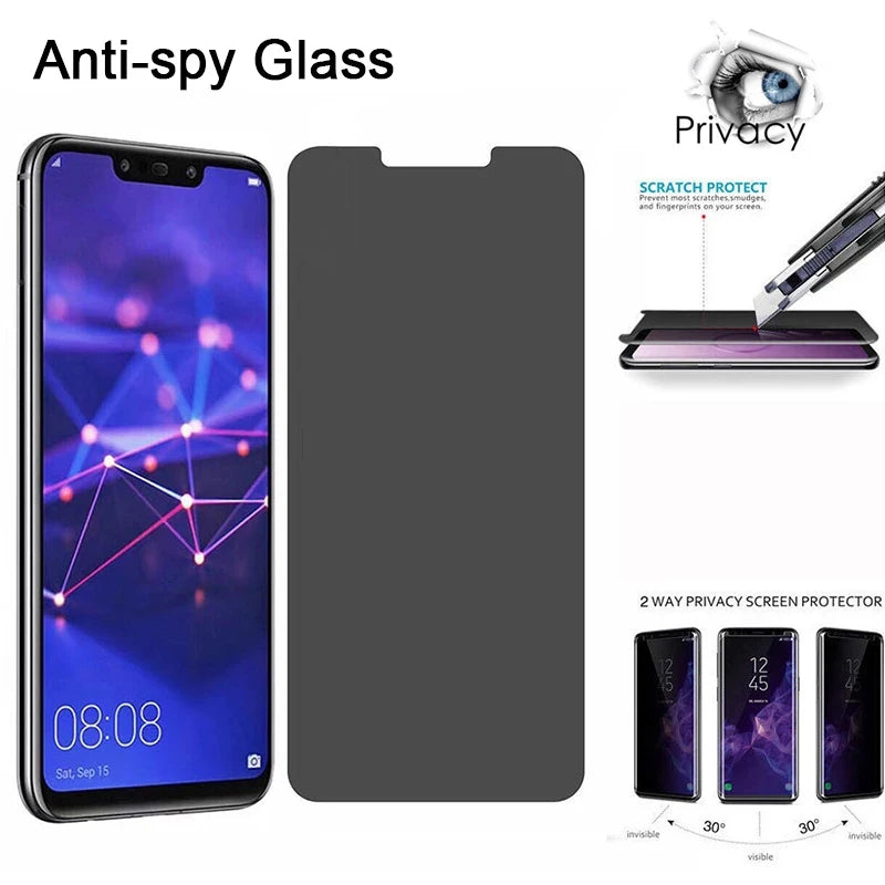 3D Privacy Screen Protectors For Huawei Nova 8SE 8I 3 3i 6 13 5T 12 lite Anti-spy Protective Glass For 12S 12i 11 SE 13i 15 Pro