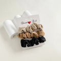 3Pcs Retro Silk Satin Scrunchies with High Elasticity - Soft Hair Ties for Home Wear, Outdoor Trips, Travel & Casual Outings