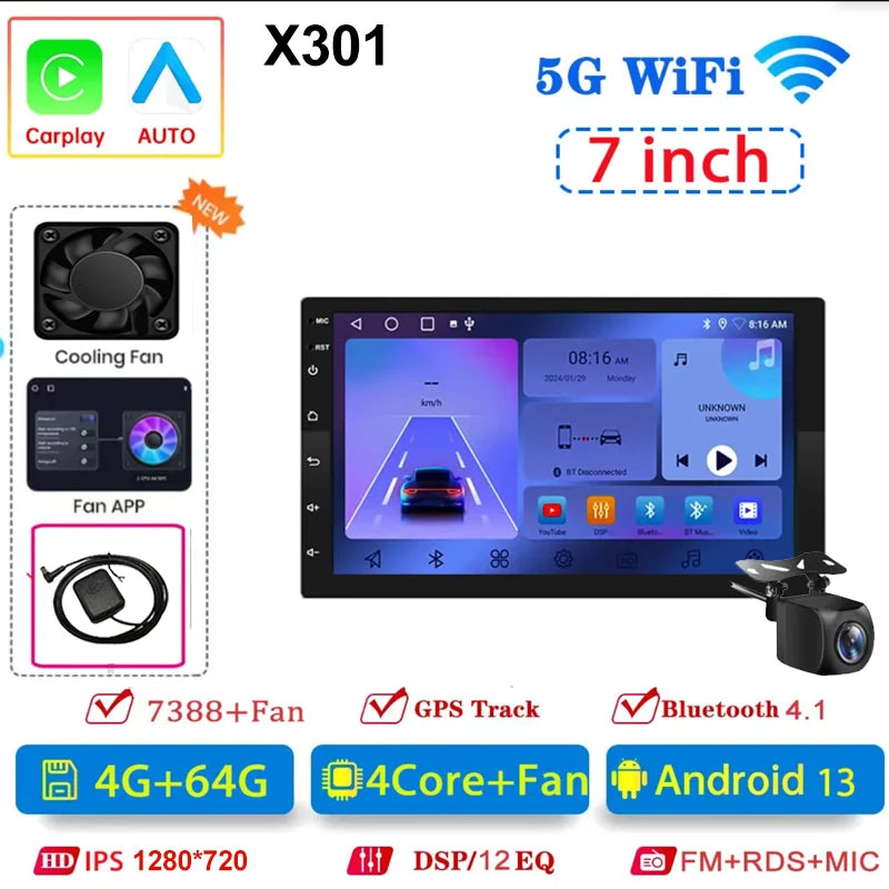 Universal 7/9/10 inch Android 13 Car Radio 64G Autoradio android 2 Din car radio Central Multimedia Smart car systems For Toyota