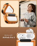 Eary for AirPods Pro 3 Metal Case for AirPods Pro 3rd Generation Magnetic Lid Case(2025) for MagSafe Shockproof Protective Cover