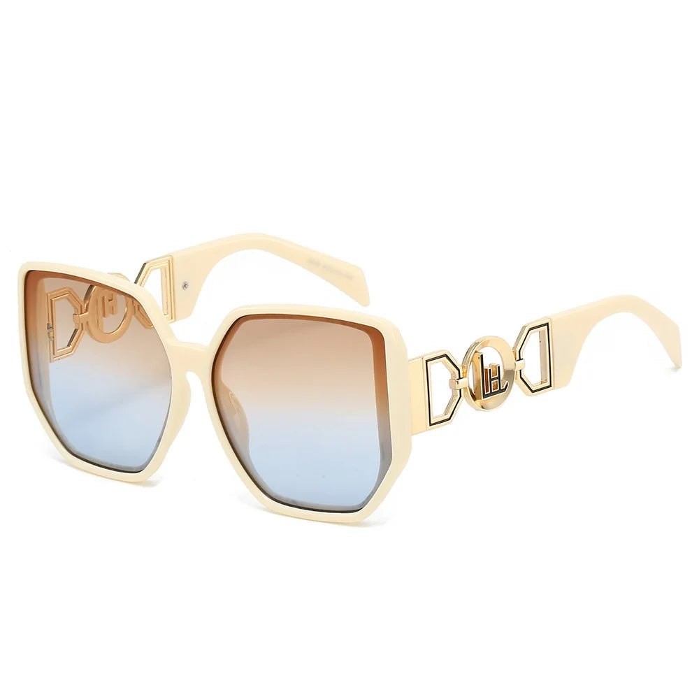2025 Elegant Fashion Women Brand Sunglasses Oversize Square Sun Shades Men Sun Glasses Hollow Design Unisex Shades UV400