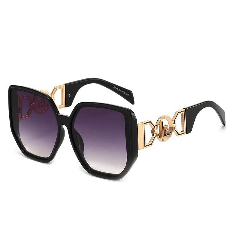 2025 Elegant Fashion Women Brand Sunglasses Oversize Square Sun Shades Men Sun Glasses Hollow Design Unisex Shades UV400