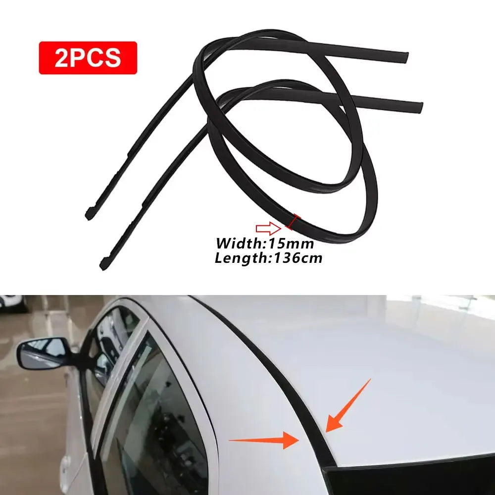 136cm 1Pair Left Right Side Car Roof Trim Molding Strips Rubber Fit for Toyota Corolla 2009 2010 2011 2012 2013 Black