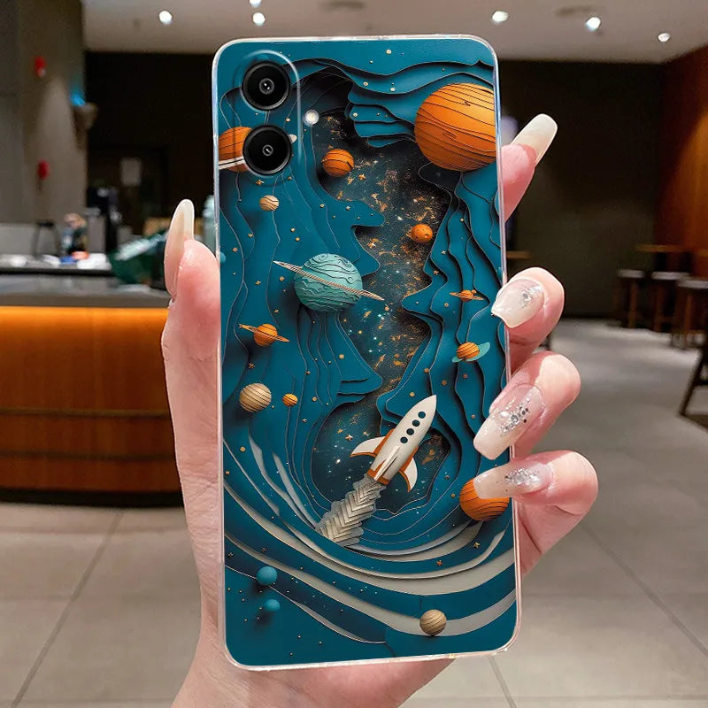 For Samsung A07 2025 Clear Phone Case Luxury Butterfly Flowers Casing For Samsung Galaxy A07 SamsungA07 A 07 Silicone Back Cover