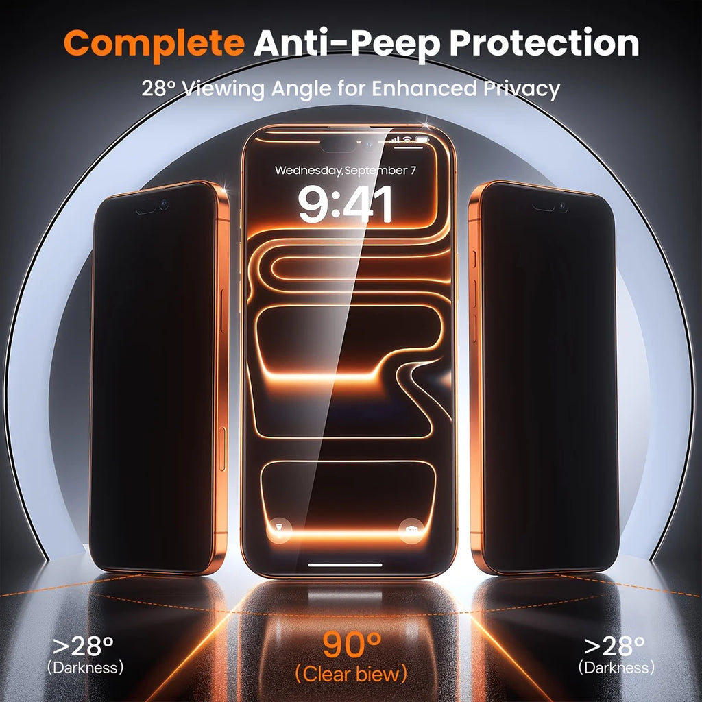 3 Pcs Full Coverage High-Quality Privacy Tempered Glass Screen Protector Compatible with for Iphone Series