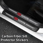 Car Logo Door Carbon Fiber Sill Protector Stickers for Toyota Yaris Corolla Auris Rav4 LandCruiser Vios LEVIN Camry Prado