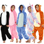 boys girls stitch kigurumi pajamas children winter flannel onesies kids panda tigger dinosaur pijama baby blanket sleepers
