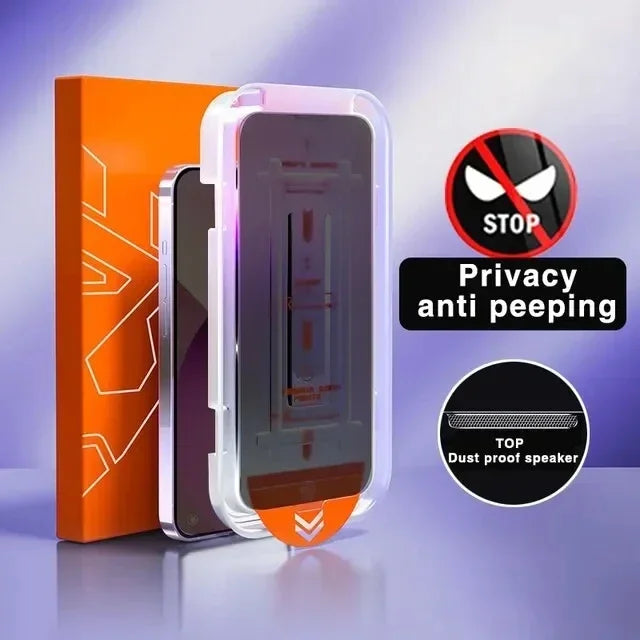 2Pcs Privacy Screen Protector Dust free Installation Protector for IPhone 15 14 13 12 11 16 17 Pro Max Anti-Spy Tempered Glass