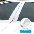 Glossy Chrome Mirror Effect Car Door Window Middle Column Center B C Pillars Post Cover Trim PC Sticker For Toyota Noah Voxy R80