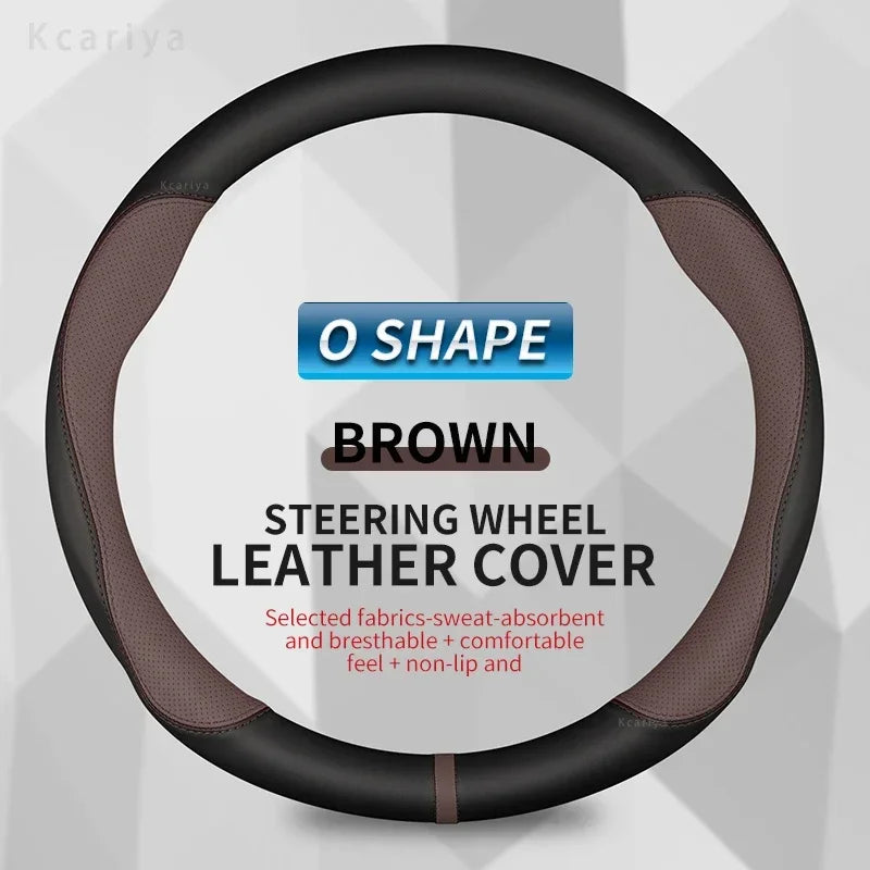 Car Steering Wheel Cover Non-Slip 38cm 15" Leather For Toyota Corolla CH-R Camry Rav4 Auris Prius Yalis Avensis Auto Accessories