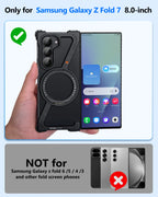 Eary Aluminium Metal Case for Samsung Galaxy Z Fold 7 w/ 360°Rotatable Magnetic Stand Frameless Bumper Shockproof Phone Cover