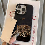 New Fashion Pink Leather Phone Case Cute Leopard Back Cover Anti-fall Protective cases for iPhone 17 16 15 14 13 12 11 pro max