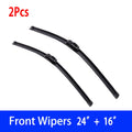 For Toyota Yaris MK2  2005-2011 Car Windshield Wiper U-type Soft Rubber Frameless Bracketless Car Wipers 24"+16"