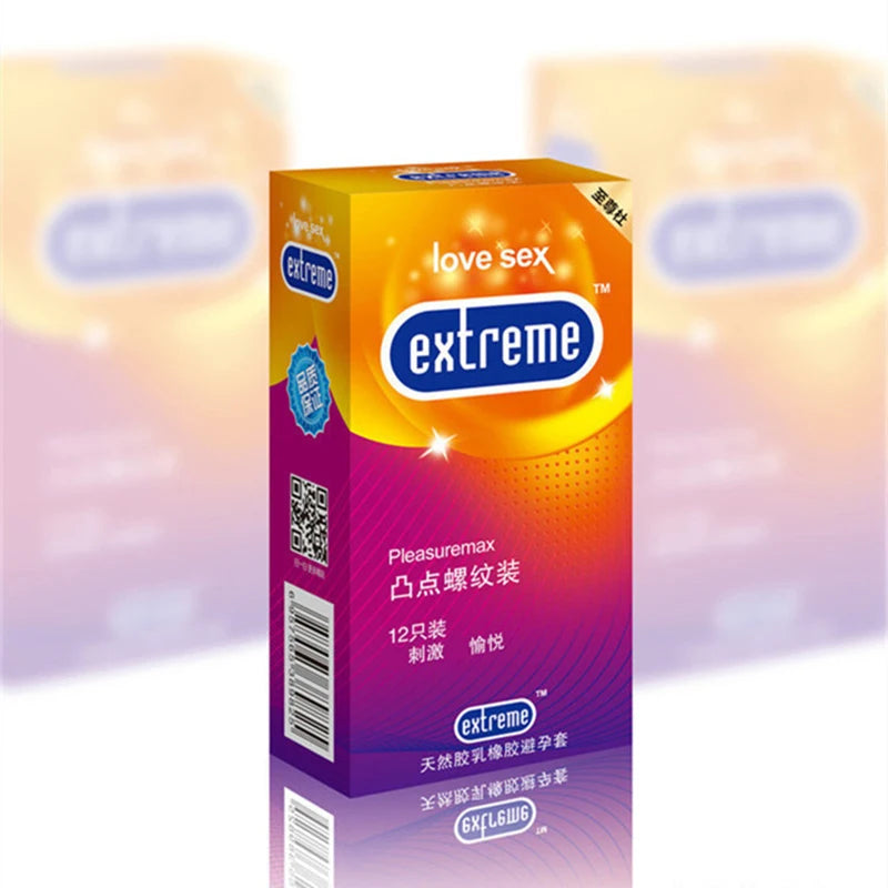 12PCS Men Condoms Natural Latex Penis Sleeve Sex Products Vaginal Stimulation Ultra Thin Condoms Safer Contraception