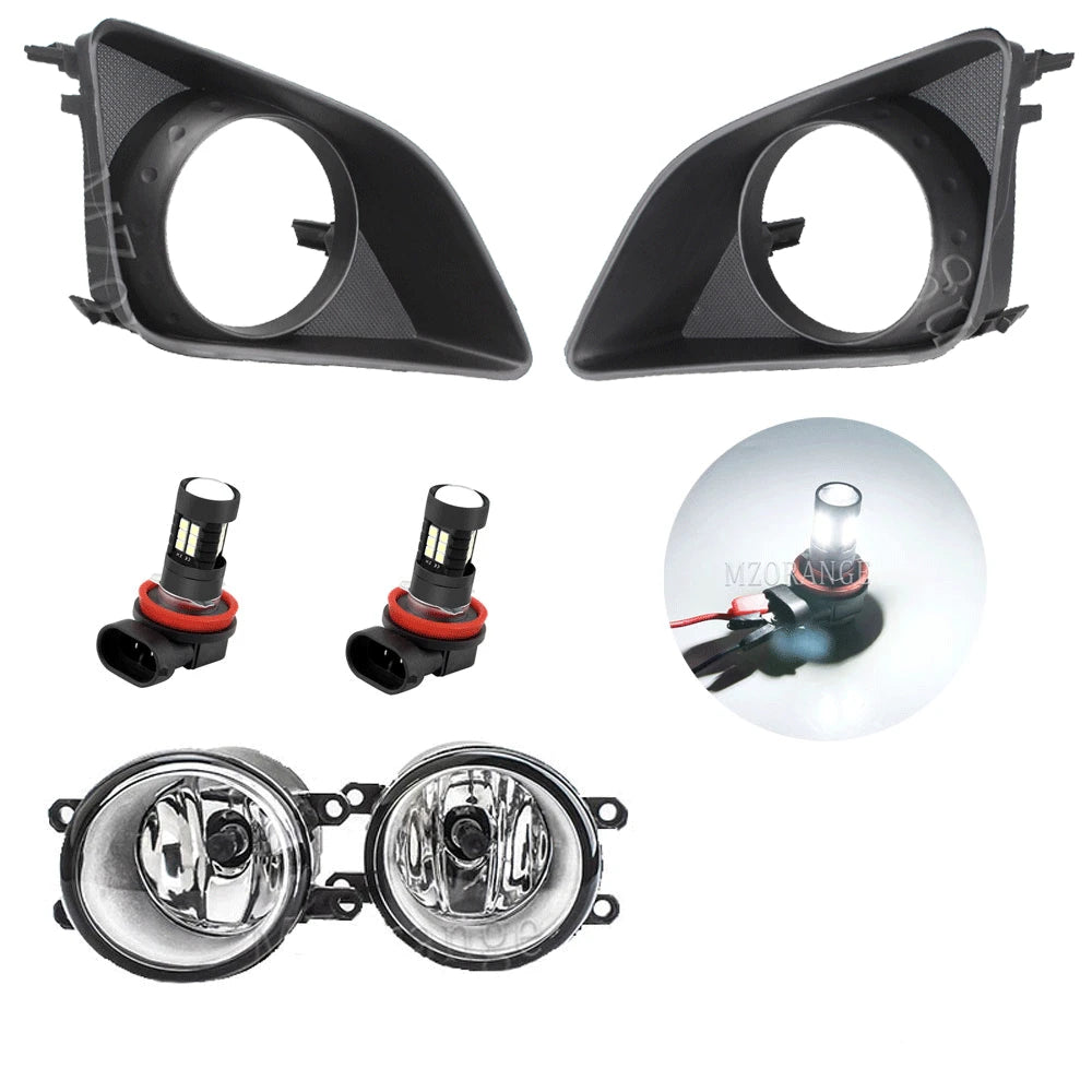 Fog Lights Led for Toyota Corolla 2007 2008 2009 2010 Fog Lamp Assembly Chrome Cover Grill Bezel Headlights car accessories